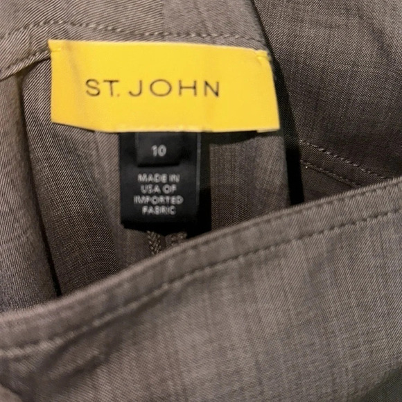 St. John Taupe Wool Blend Wide Leg Pants Size 10 - Picture 8 of 8